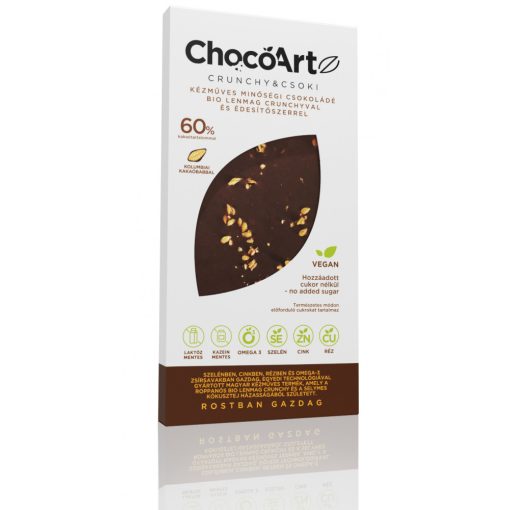 ChocoArt Crunchy&Csoki csokoládé 70g (kókusztejjel és nyomelemekkel)