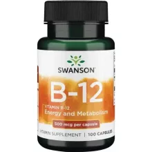 Swanson B12 vitamin 500mcg 100 kapszula Kobalamin
