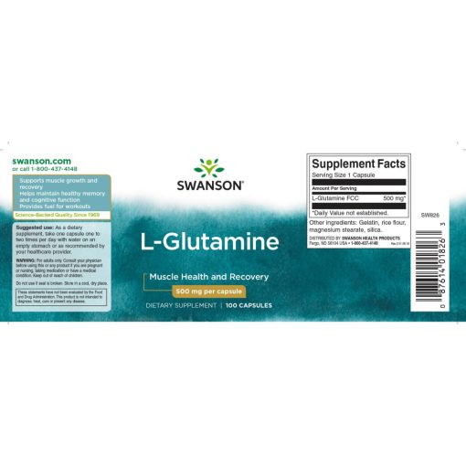 Swanson L-Glutamine 500mg 100 kapszula
