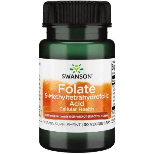 Swanson Folate 800mcg 30 kapszula 5-Methyltetrahydrofolic acid