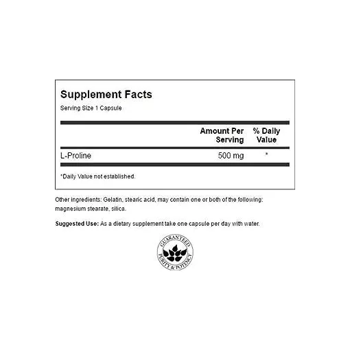 Swanson L-Proline 500mg 100 kapszula