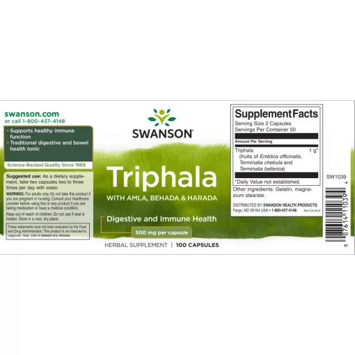 Swanson Triphala 500mg 100 kapszula