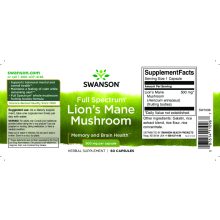 Swanson Lion's Mane Mushrom (Süngomba) 60 kapszula