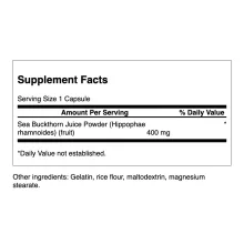 Swanson Sea Buckthorn (homoktövis) gyümölcspor 400mg 60 kapszula