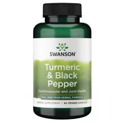   Swanson Turmeric&Black Pepper (Kurkuma+ feketebors) 90 növényi kapszula