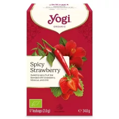 Yogi BIO Fűszeres eper tea 17x2g Spicy Strawberry