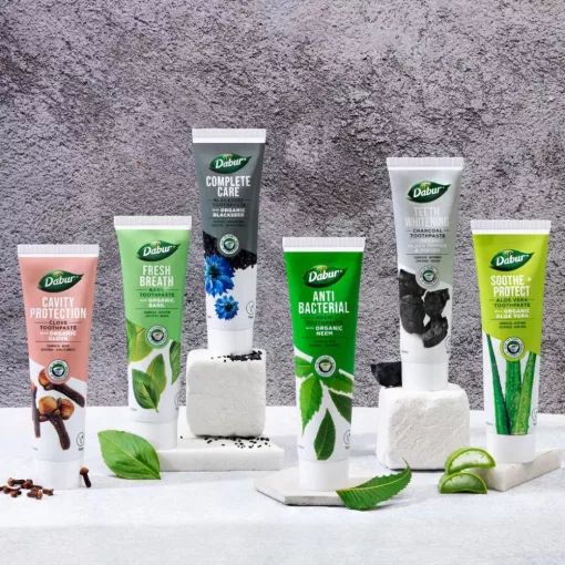 Dabur Teeth Whitening Charcoal fogkrém 100ml fluormentes, organikus