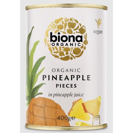 BIO Ananász darabok ananászlében 400g Biona