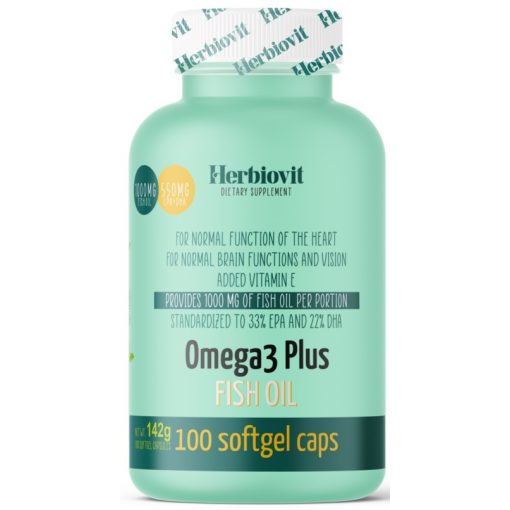 Omega-3 Plus halolaj 100 lágykapszula Herbiovit