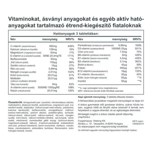 Vitaking Mega vitamin tiniknek (90) tabletta
