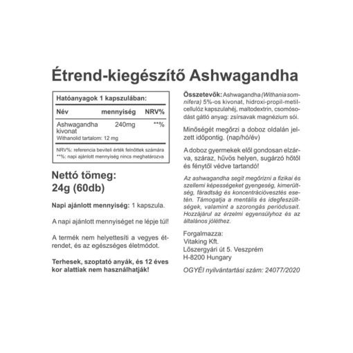 Vitaking Ashwagandha kivonat 240mg (60) kapszula