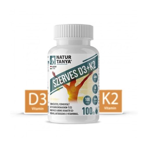 Natur Tanya® Szerves D3+K2 100db tablett menakinon-7, 4000NE D3, E-vitaminnal