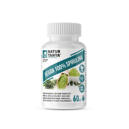Natur Tanya® Vegán 100% Spirulina 500mg 60 tabletta, adalékanyagmentes mikroalga