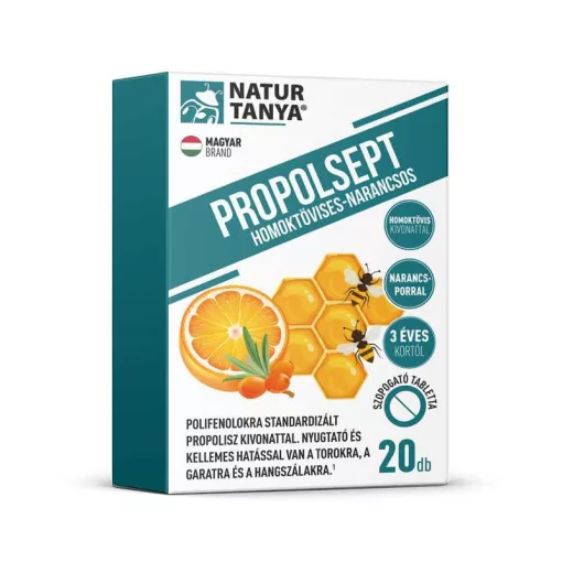 Natur Tanya® PROPOLSEPT homoktövises-narancsos szopogató tabletta 20db