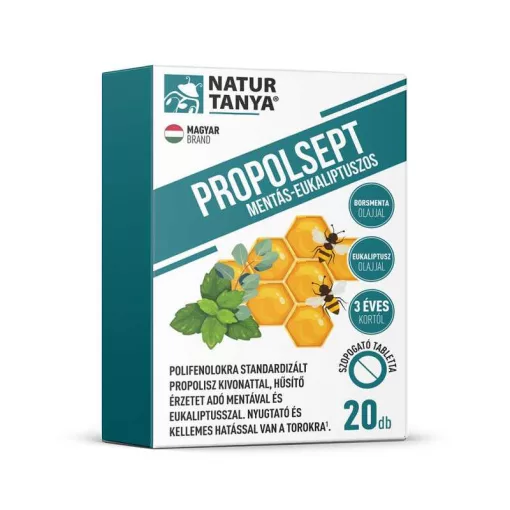 Natur Tanya® PROPOLSEPT mentás-eukaliptuszos szopogató tabletta 20db