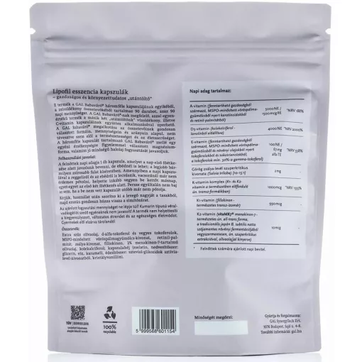 GAL Babaváró - 90 darabos utántöltő 90 lipofil+180 hidrofil+90 C-vitamin kapsz