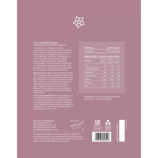 GAL Laktoferrin plus 120g polipropilén tasakban