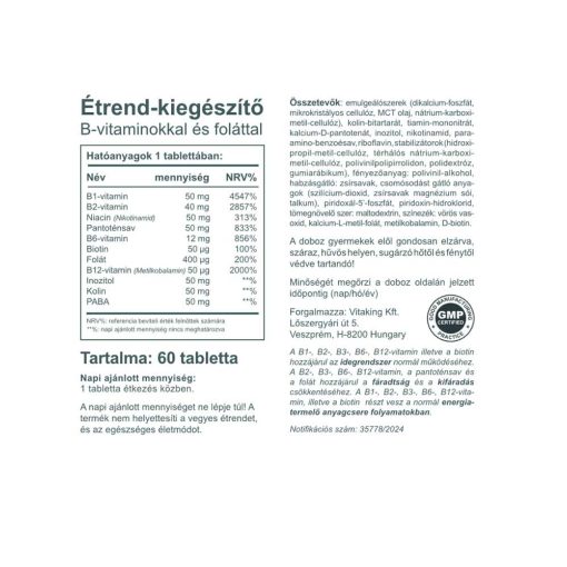 Vitaking Mega B-50 (60) tabletta
