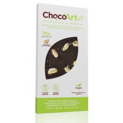   ChocoArt Pisztácia & Menta 70%-os, 80g étcsokoládé (kókuszvirágcukorral)