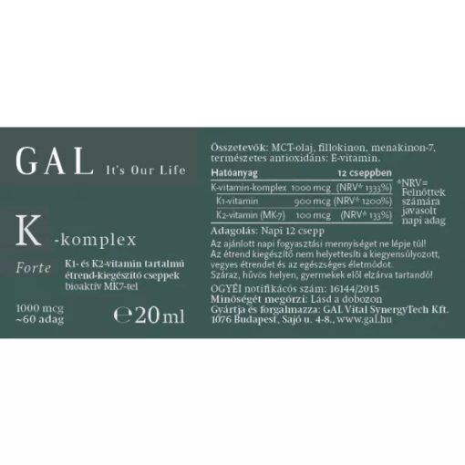 GAL K-komplex Forte 1000mcg K-komplex x 30 adag