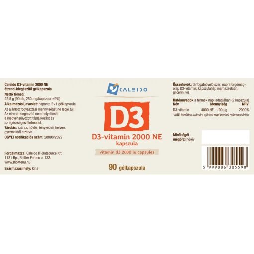 Caleido D3-vitamin 2000 NE gélkapszula 90db