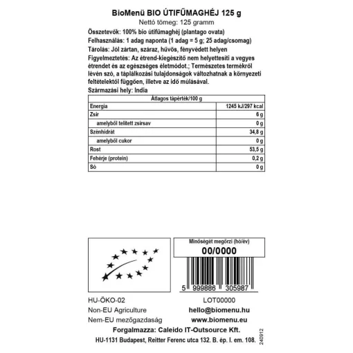 BioMenü BIO Útifűmaghéj 125g