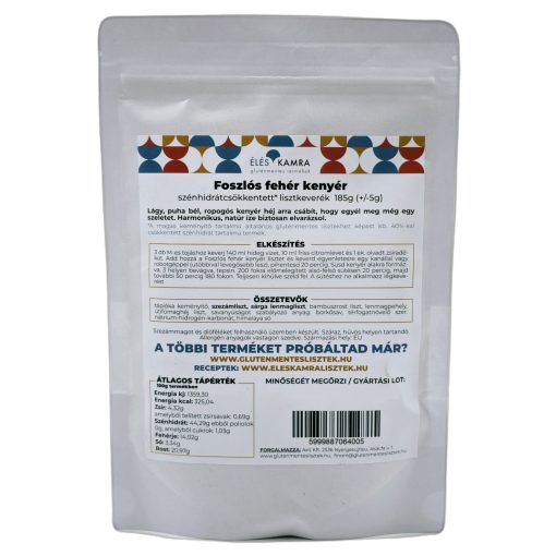 Éléskamra Foszlós fehér kenyér CH csökkentett lisztkeverék 185g (Paleo)