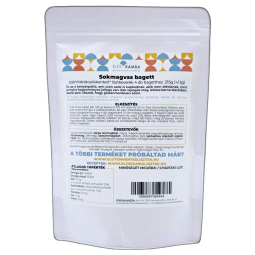 Éléskamra Sokmagvas bagett szénhidrát csökkentett lisztkeverék 215g (Paleo)