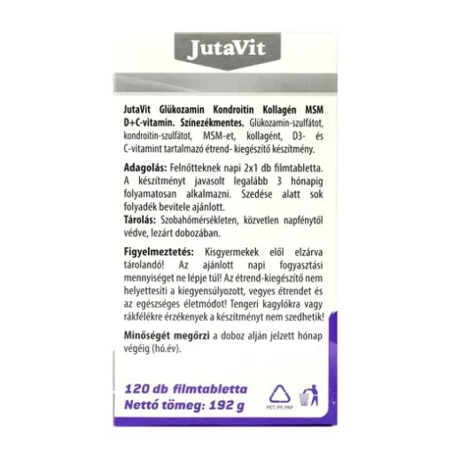 JutaVit Glükozamin-Kondroitin-Kollagén- MSM + D + C-vitamin 120db filmtabletta