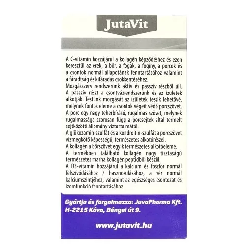 JutaVit Glükozamin-Kondroitin-Kollagén- MSM + D + C-vitamin 120db filmtabletta