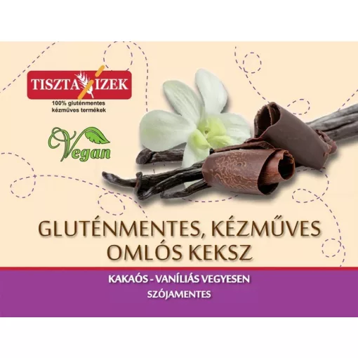 Kakaós-vaníliás omlós keksz 150g Tiszta Ízek gluténmentes, kézműves