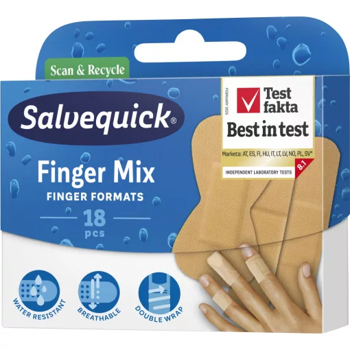 Salvequick Finger Mix rugalmas ragtapaszok 18db