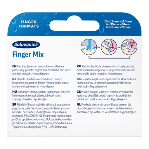 Salvequick Finger Mix rugalmas ragtapaszok 18db