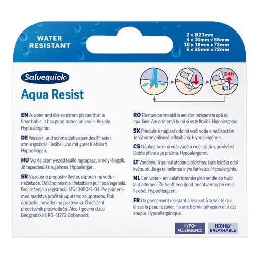 Salvequick Aqua Resist víz és szennyeződésálló ragtapasz 22db