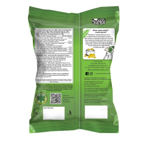 SAMAI Plantain chips tengeri sós 75g főzőbanán Pacific Sea Salt