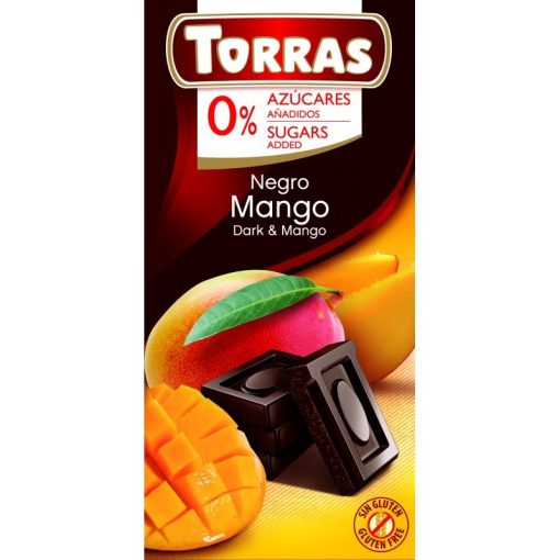 Mangós étcsokoládé maltitollal 75g TORRAS