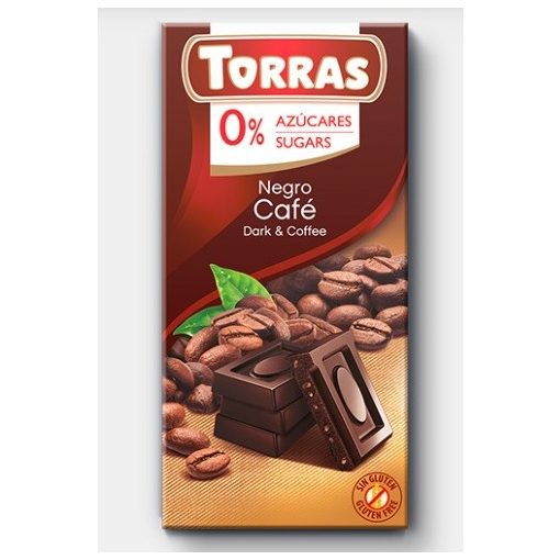Kávés étcsokoládé maltitollal 75g TORRAS