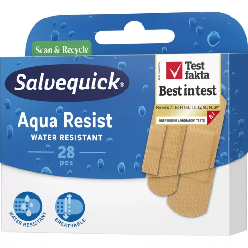 Salvequick Aqua Resist víz és szennyeződésálló ragtapasz 28db