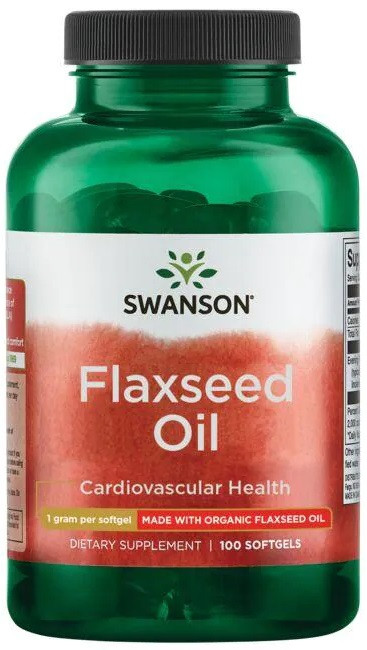 Swanson Flaxseed Oil 1000mg (Organikus lenmagolaj) 100 kapszula