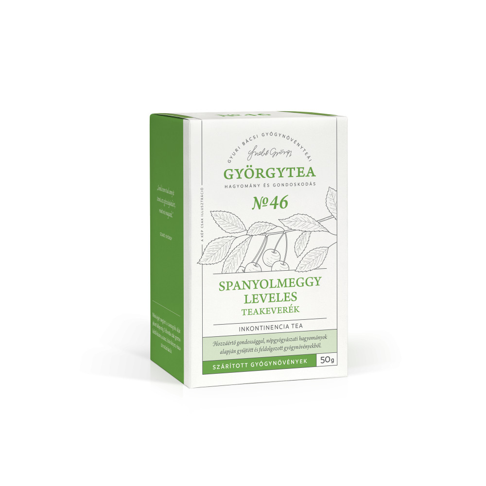 Györgytea Spanyolmeggy leveles 50g teakeverék, Inkontinencia tea No.46