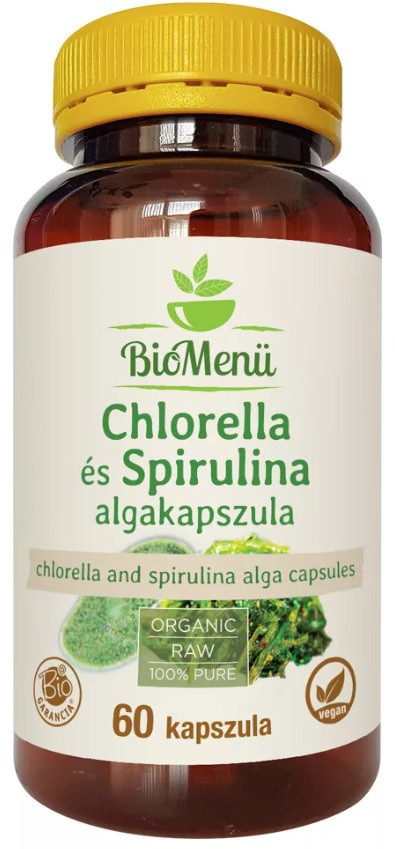 BIO Chlorella és spirulina alga kapszula 60db BioMenü