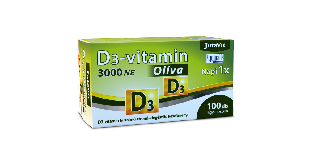 JutaVit D3-vitamin Olíva 100x3000NE lágykapszula
